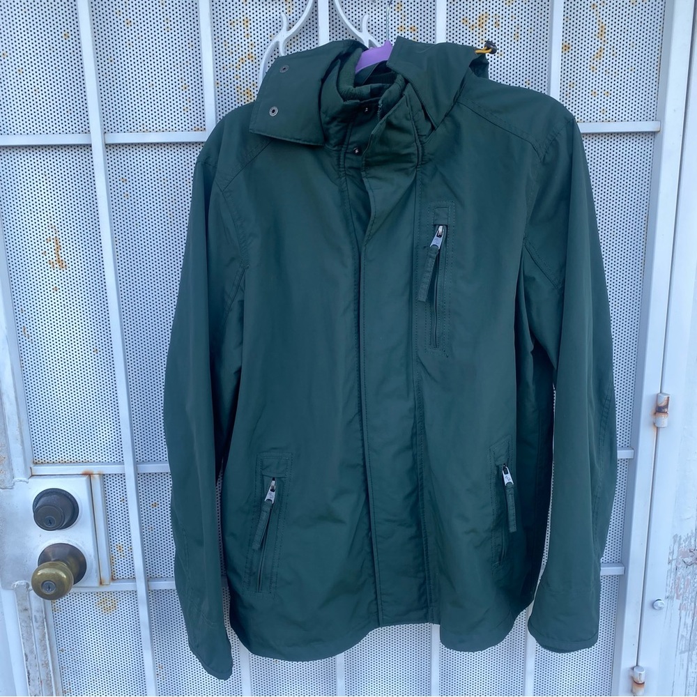 Rose Pistol women’s L hooded jacket zipper & snap close vintage fit mesh lining